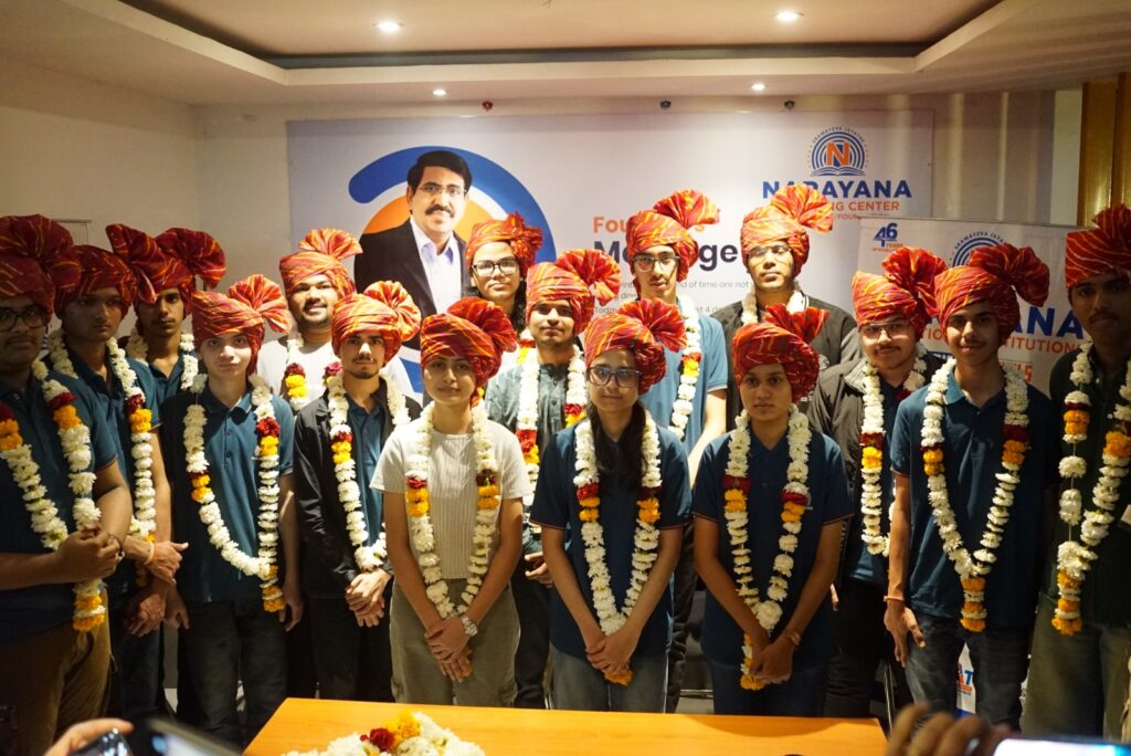 JEE Main 2026 toppers felicitated at Narayana Coaching Centre, Indore