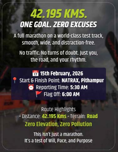 Academy of Indore's historic Zero Elevation Marathon at NATRAX